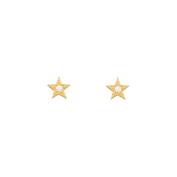 Gold Diamond Star Stud