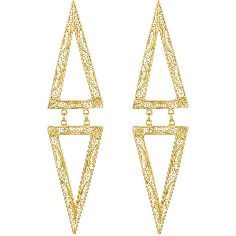 Double Pyramid Earrings Filigree - Pura Tribe