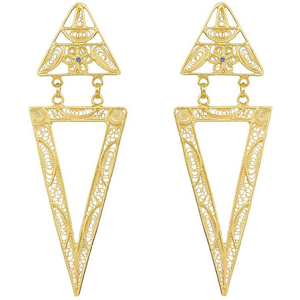 Pyramid Earrings Filigree - Pura Tribe