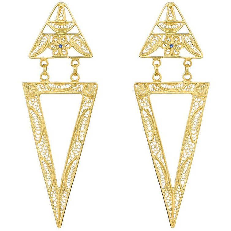 Pyramid Earrings Filigree - Pura Tribe