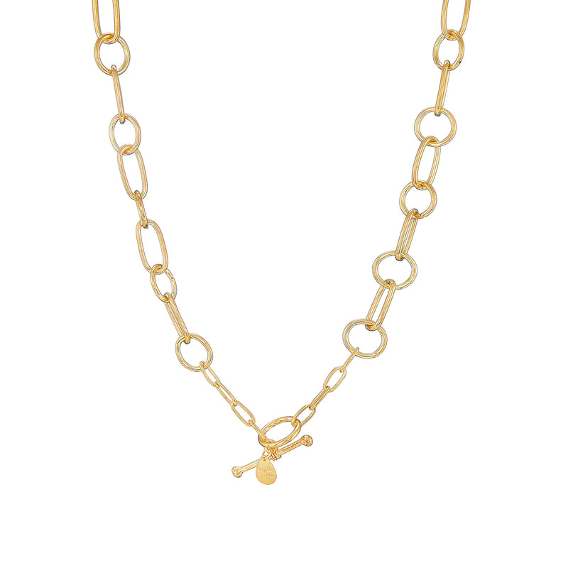 Vermeil Circle & Clip Chain - Pura Tribe