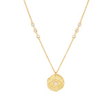 Vermeil Small Eye Coin Cz Necklace - Pura Tribe