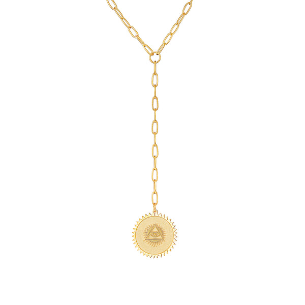 Vermeil Y Illuminati Padlock Necklace - Pura Tribe