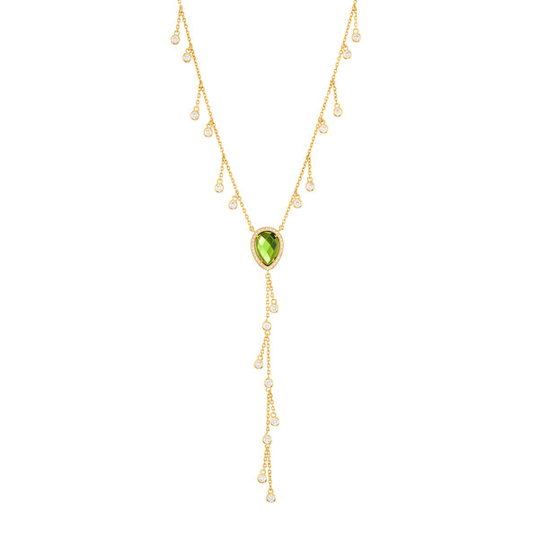 Y Drop Shaker Cz Necklace