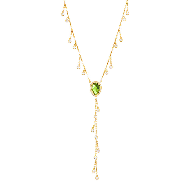 Y Drop Shaker Cz Necklace