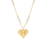 Vermeil Scarab Heart Necklace - Pura Tribe