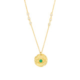 Small Eye Coin Cz Necklace