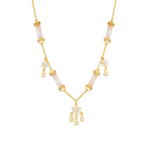 Bloom Shaker Quartz Rose Necklace