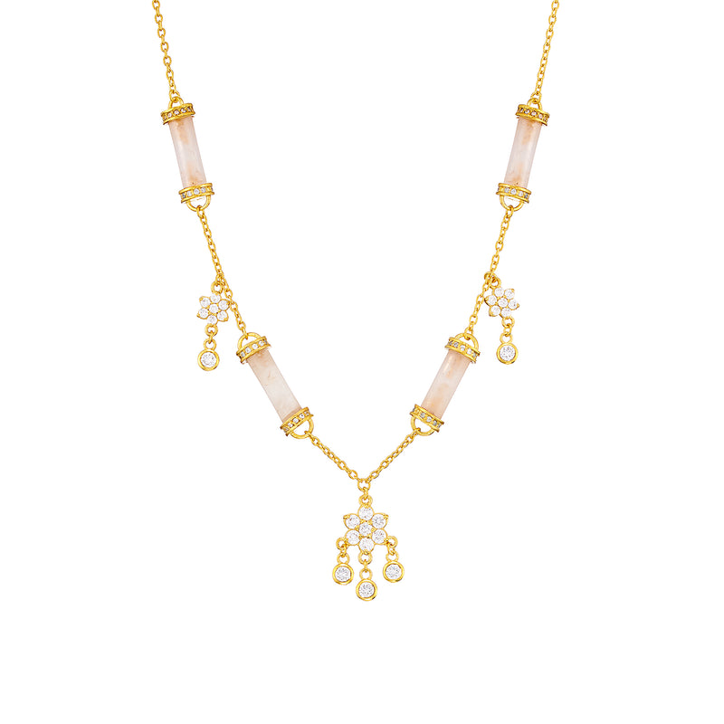 Bloom Shaker Quartz Rose Necklace