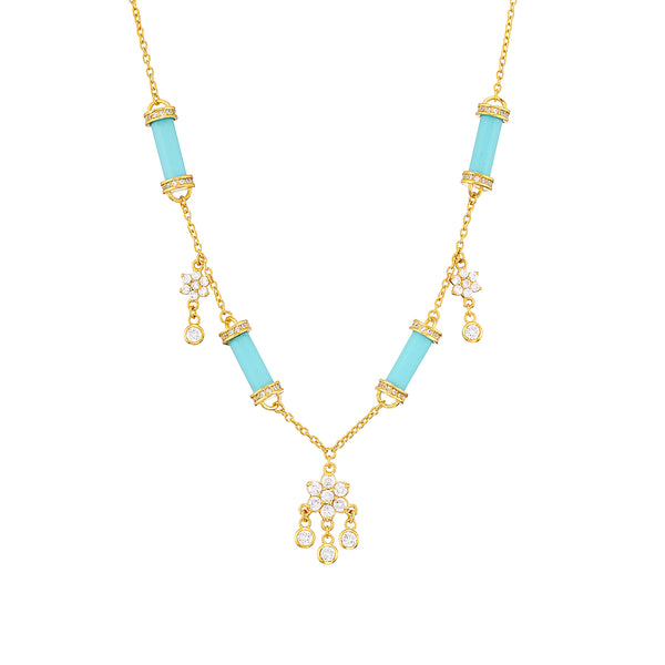 Shaker Bloom Turquoise Necklace