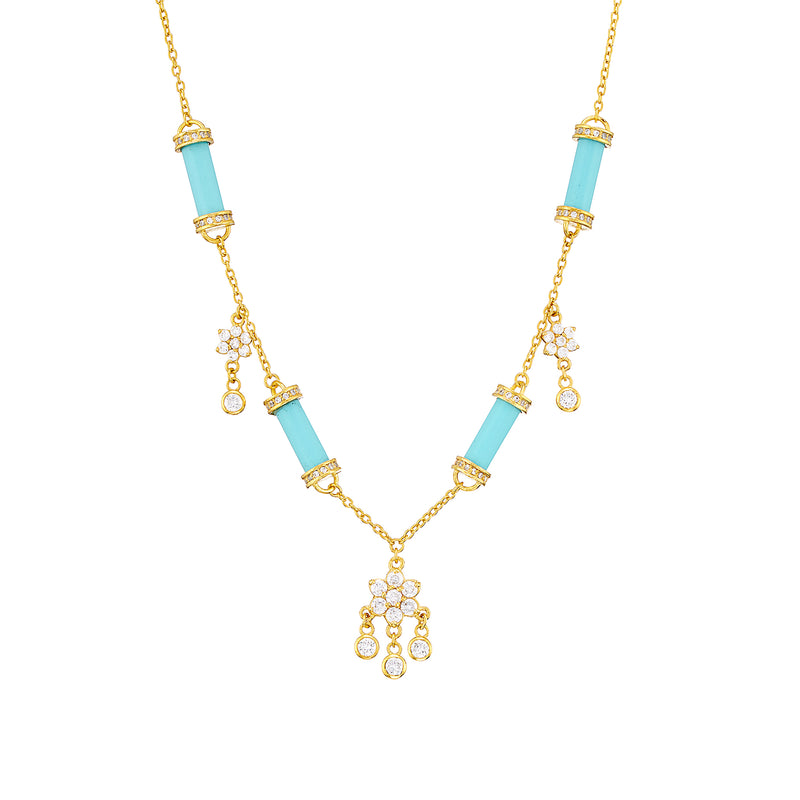 Shaker Bloom Turquoise Necklace