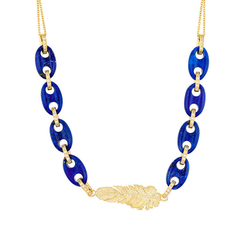 Lapis Lazuli Leaf Necklace