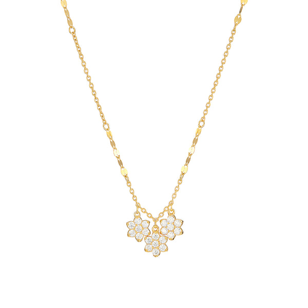 Vermeil 3 Bloom Necklace - Pura Tribe