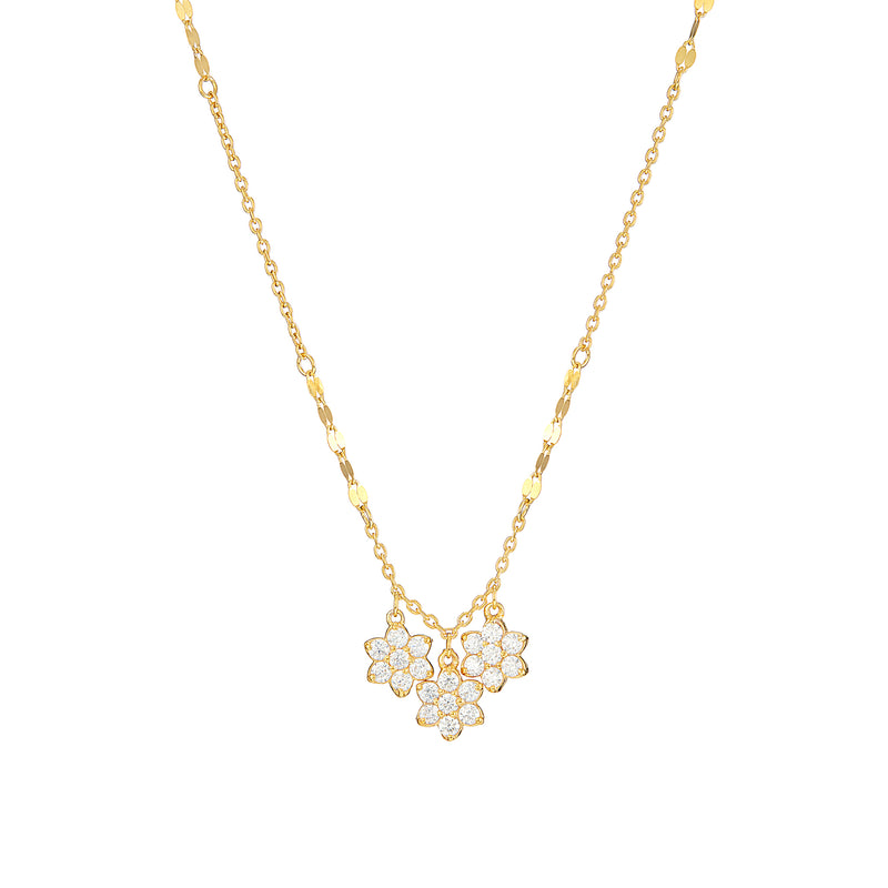 Vermeil 3 Bloom Necklace - Pura Tribe