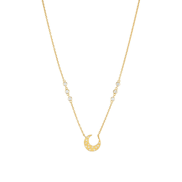 Vermeil Crescent Moon Necklace - Pura Tribe