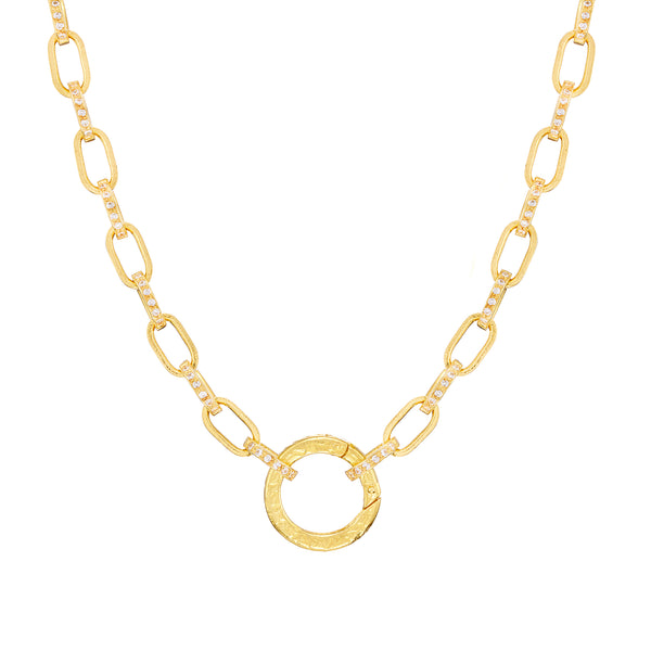 Oval Link Cz Necklace