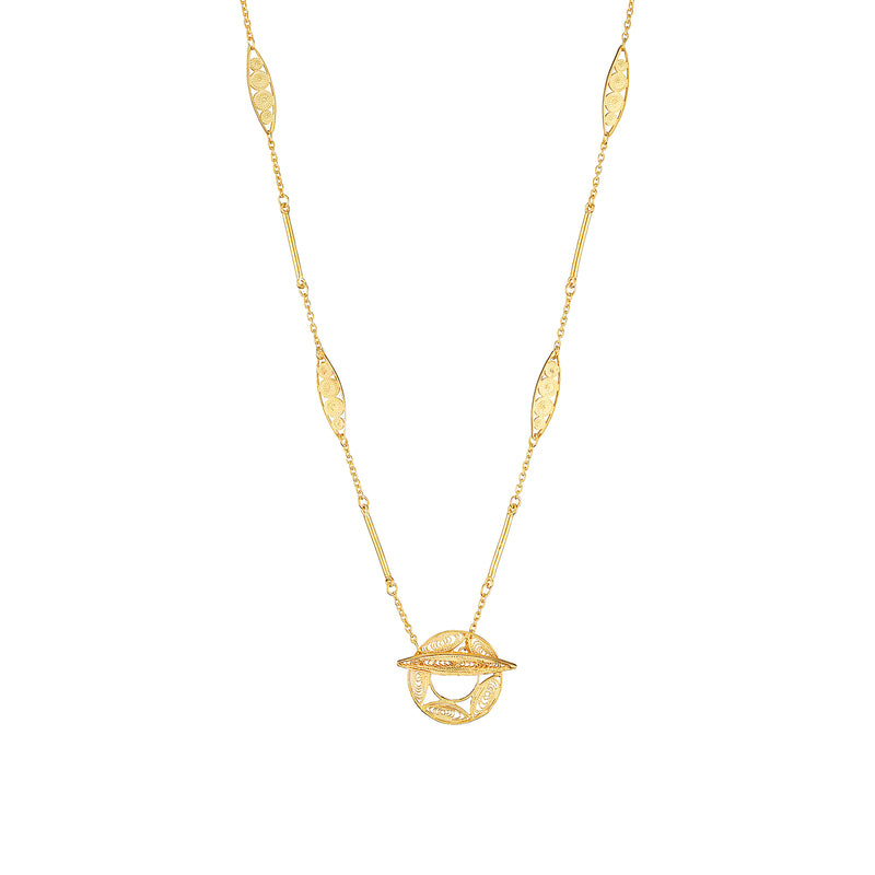 Vermeil Long Filigree Necklace - Pura Tribe