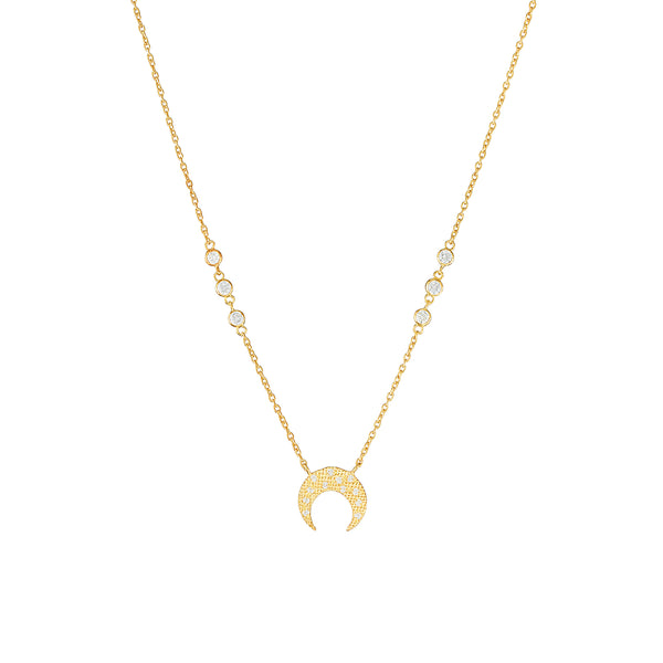 Vermeil Inverted Moon Necklace - Pura Tribe