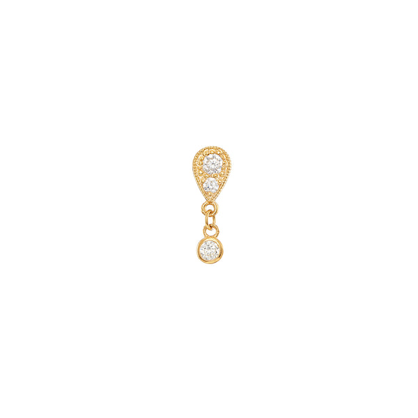 Vermeil Tdrop Cz Earring - Pura Tribe