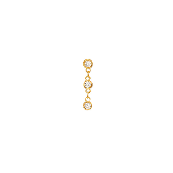 Vermeil 3 Round Cz Earring - Pura Tribe