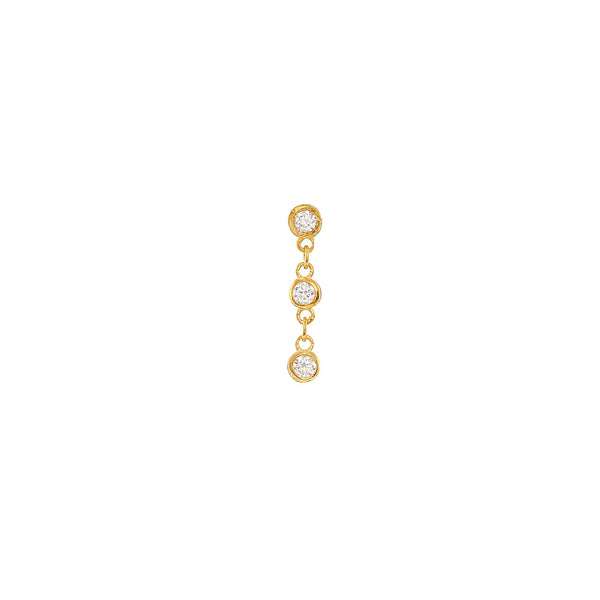 Vermeil 3 Round Cz Earring - Pura Tribe