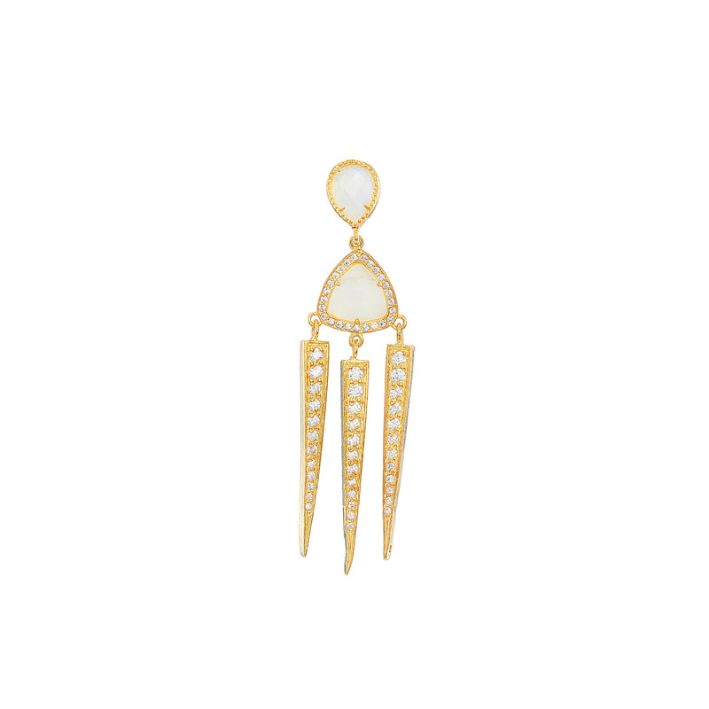 Vermeil Tdrop Trillion Ice Pick Earring - Pura Tribe