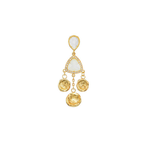 Vermeil Tdrop Trillion Shaker Coin Earring - Pura Tribe