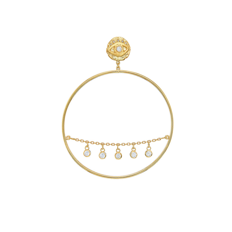 Vermeil Eye Shaker Cz Hoop - Pura Tribe