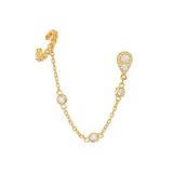 Vermeil Tdrop & Ear Cuff Cz Earring