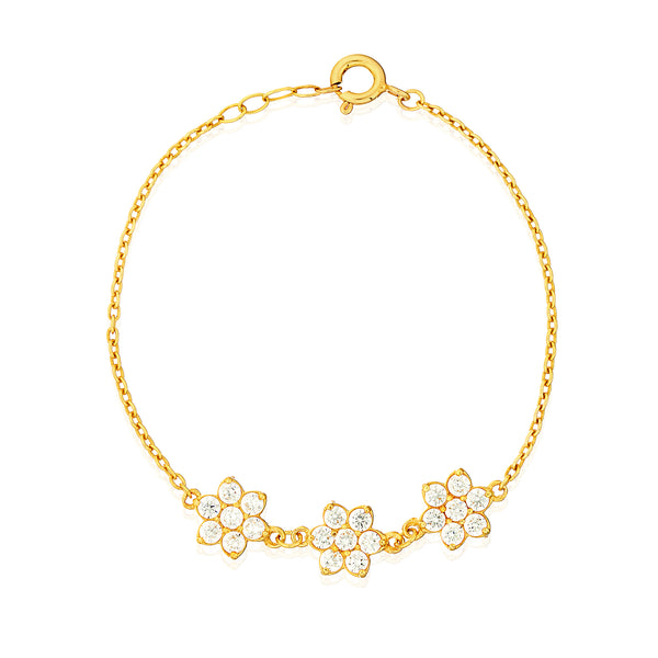 3 Bloom Cz Bracelet