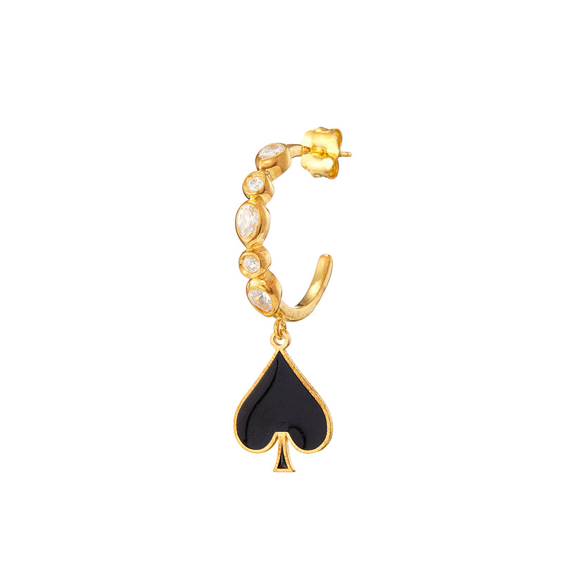 Vermeil Mix Drop Hoop Spades Cz Earring - Pura Tribe