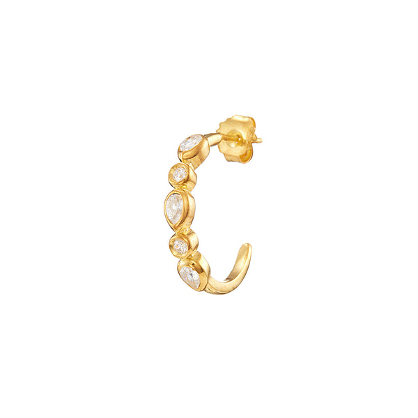 Vermeil Mix Drop Hoop Cz Earring - Pura Tribe