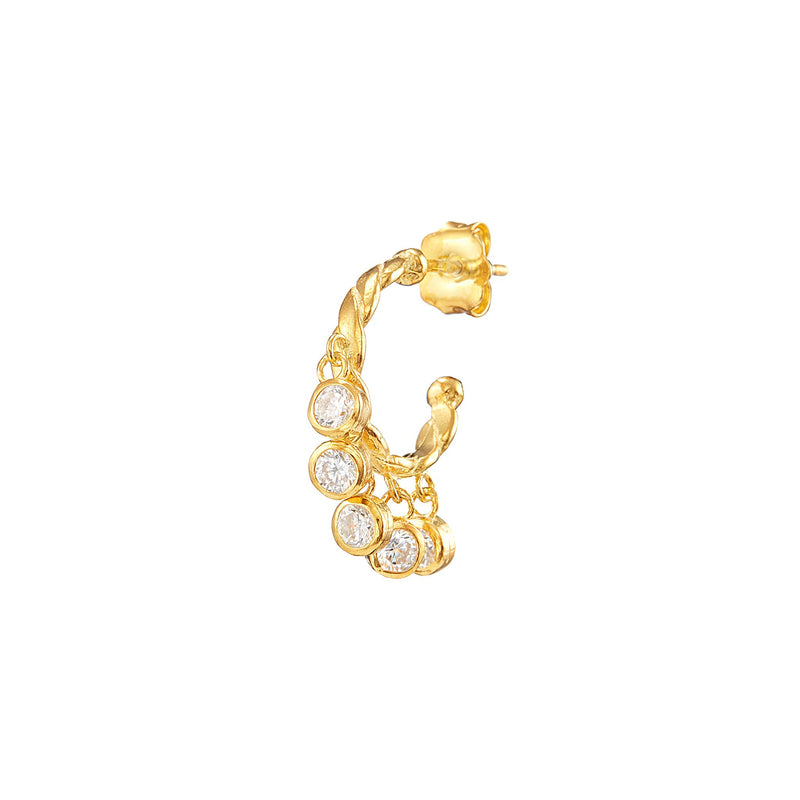 Vermeil Shaker Hoop Cz Earring - Pura Tribe