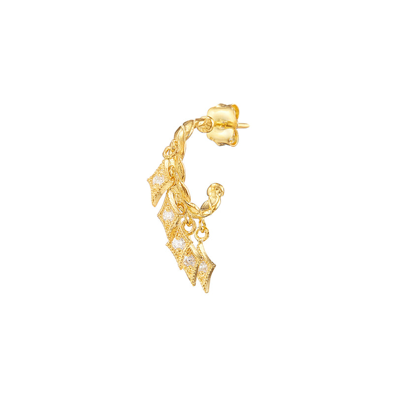 Vermeil Shaker Hoop Diamonds Cz Earring - Pura Tribe