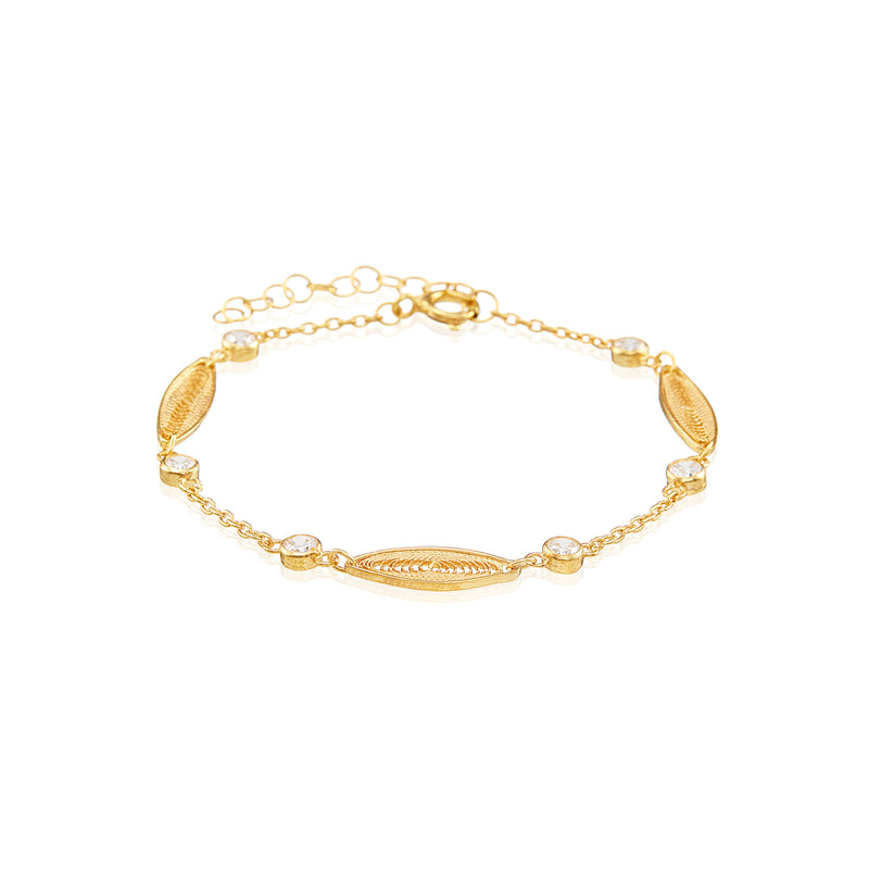 Vermeil Filigree Cz Anklet - Pura Tribe