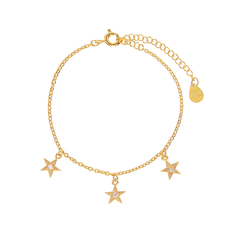 Vermeil 3 Star Anklet - Pura Tribe