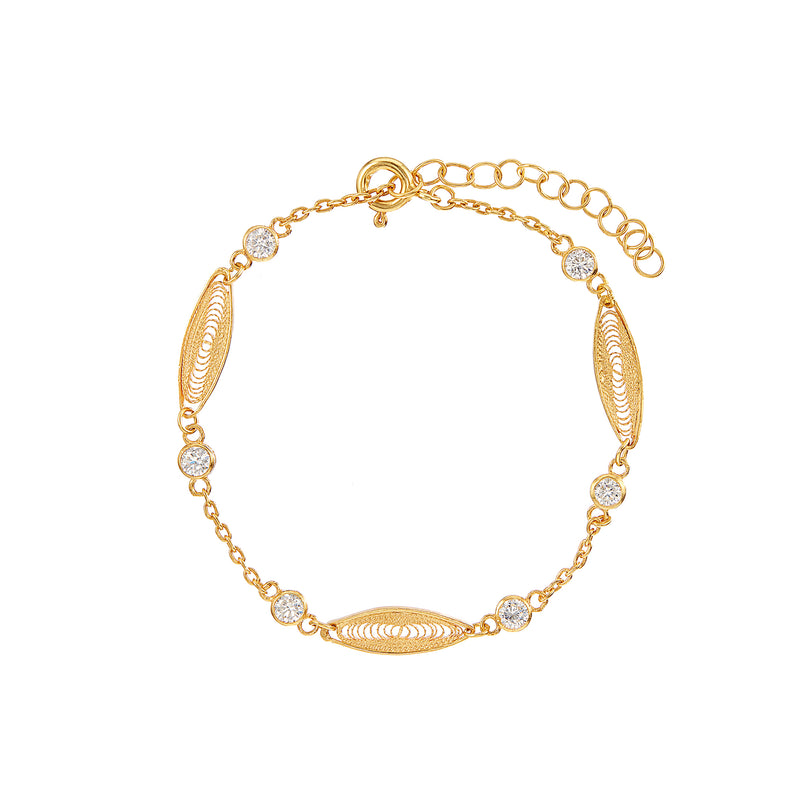 Vermeil Filigree Cz Anklet - Pura Tribe