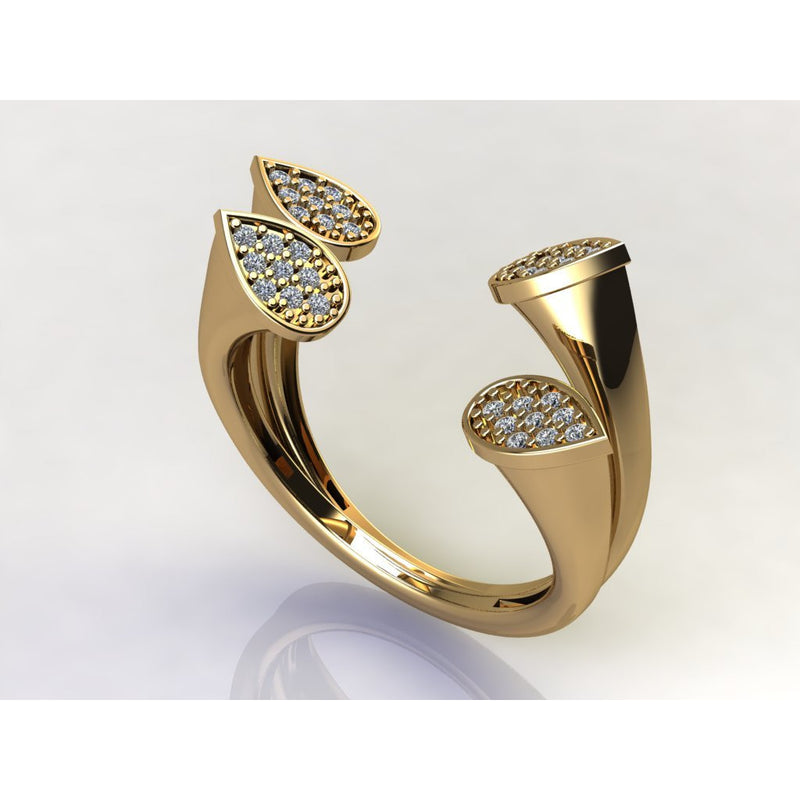 Vermeil Open 2 Tdrop Ring - Pura Tribe