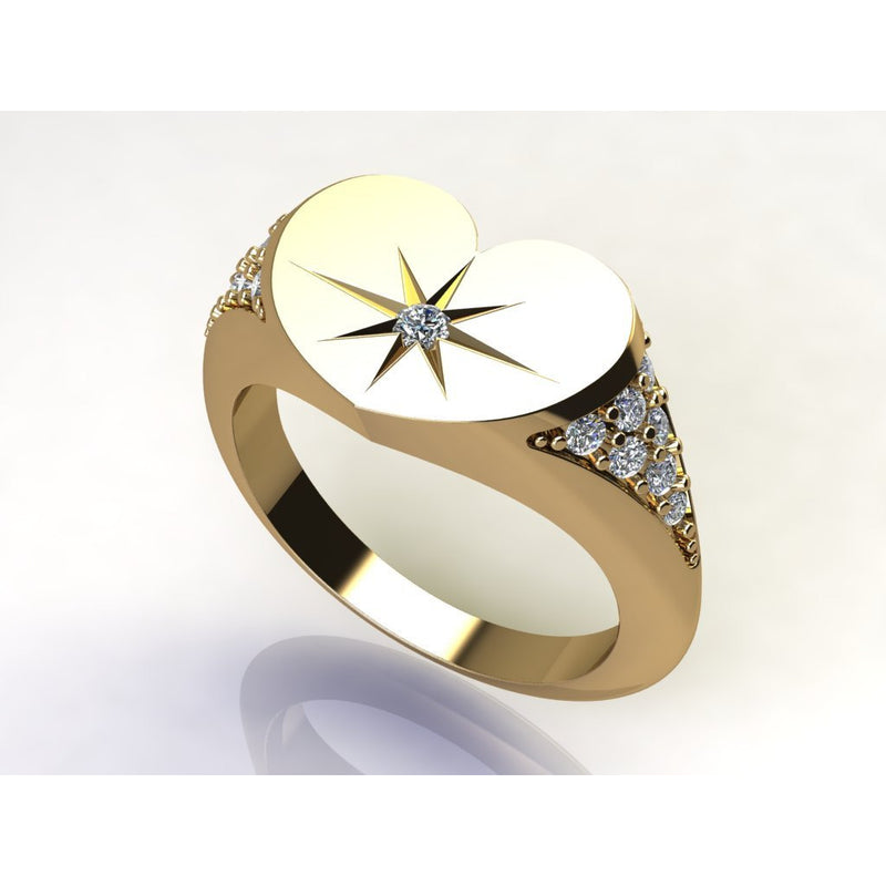 Vermeil Signet Heart Ring - Pura Tribe