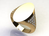 Gold Big Oval Signet Ring