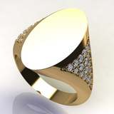 Gold Big Oval Signet Ring