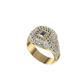 Vermeil Square Cz Signet Ring